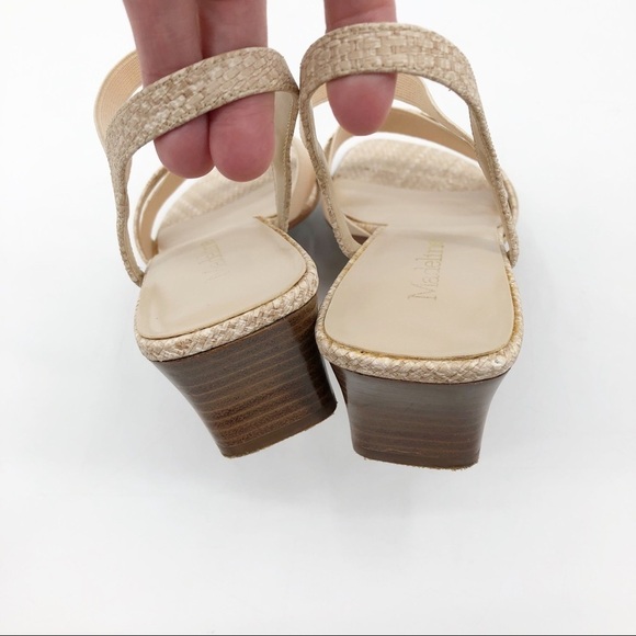 Madeline Women's Scrabble Sandal Block Heels Strappy Open Toe Cream Size 6.5M - Picture 6 of 12